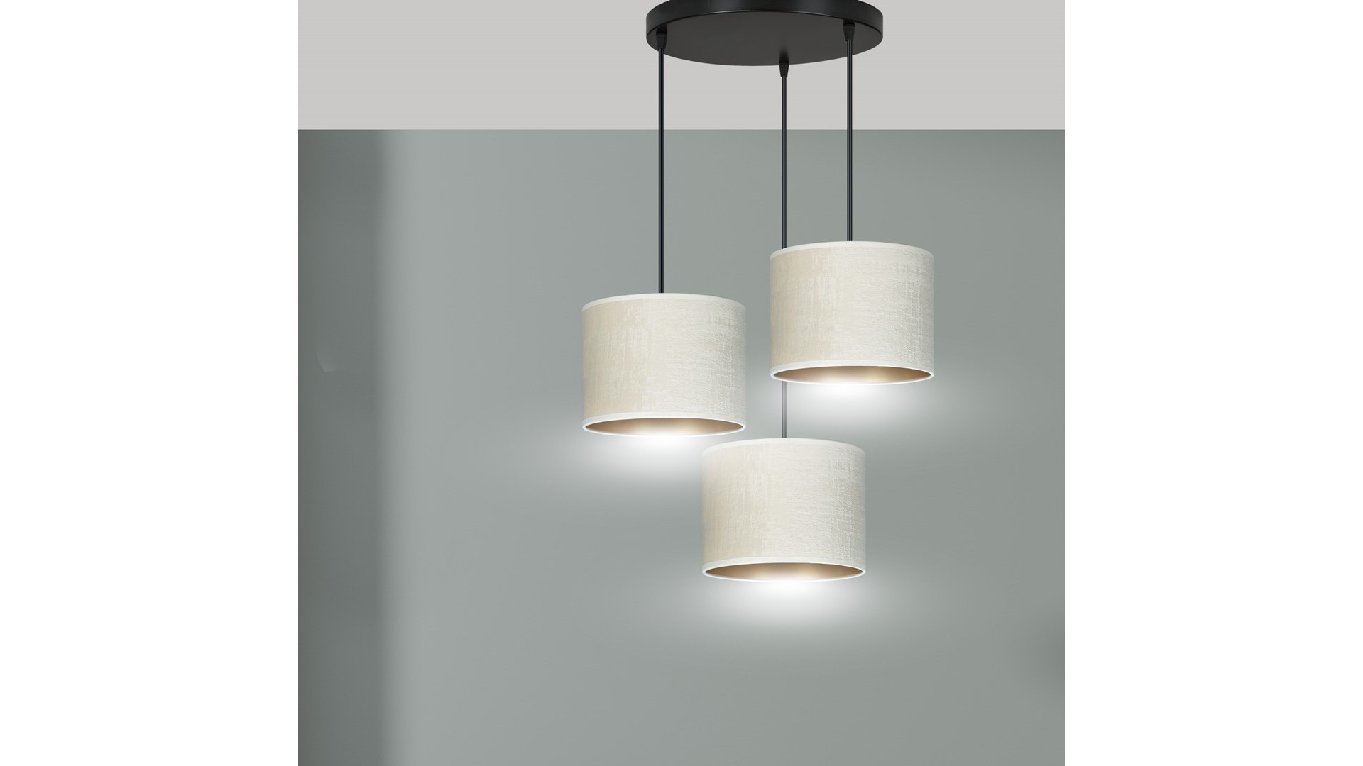 LAMPA WISZĄCA HILDE 3 CZARNA PREMIUM BIAŁA EMIBIG