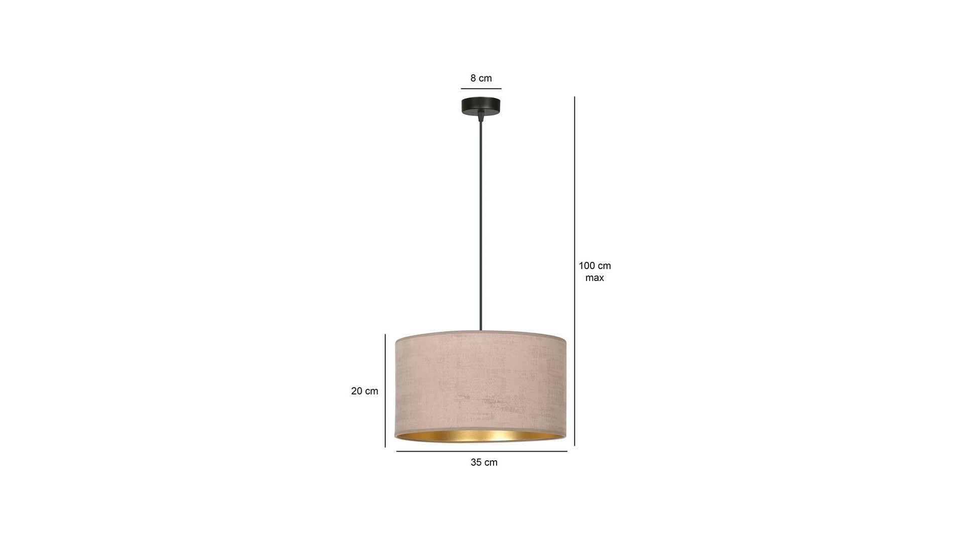 LAMPA WISZĄCA HILDE 1 CZARNA RÓŻOWA EMIBIG