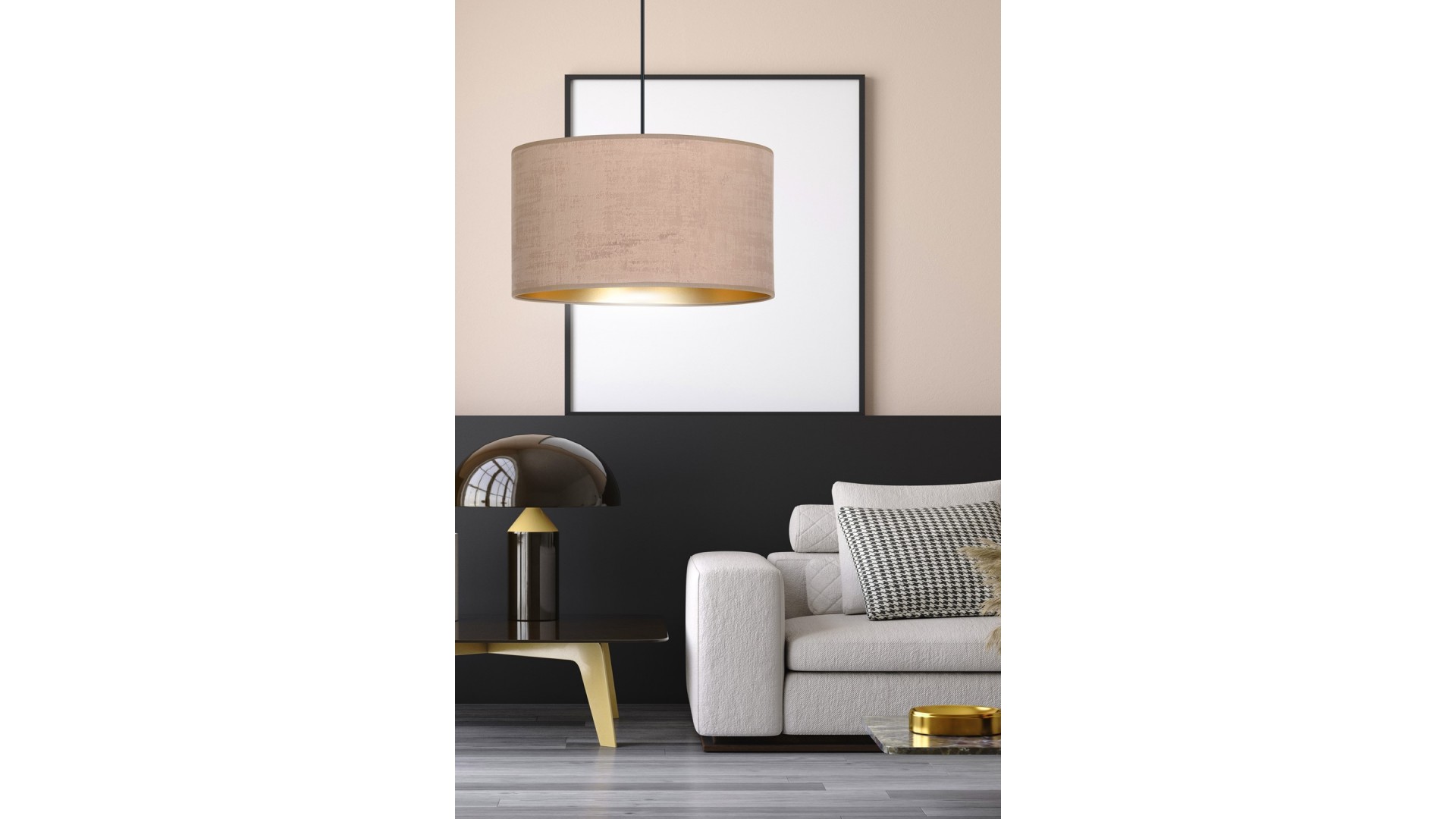 LAMPA WISZĄCA HILDE 1 CZARNA RÓŻOWA EMIBIG