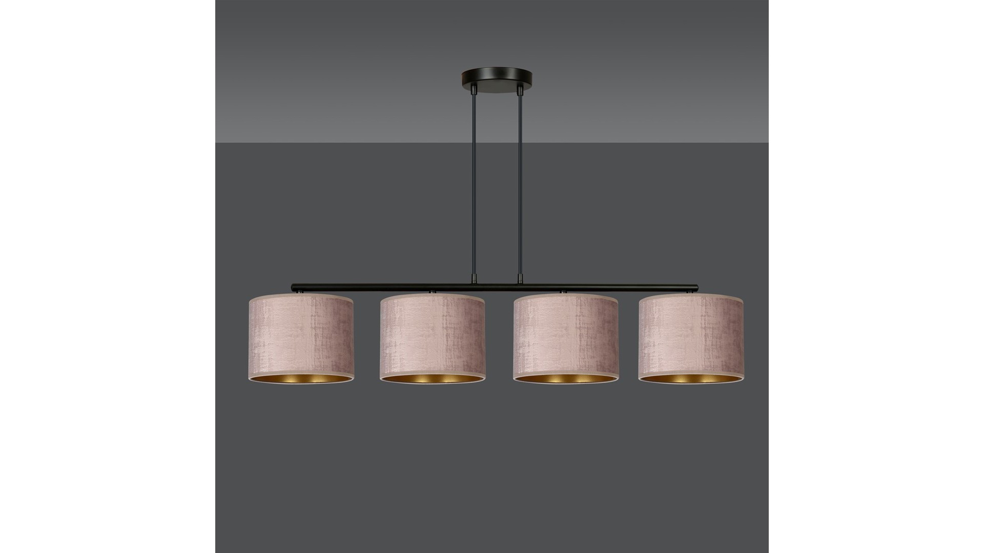 LAMPA WISZĄCA HILDE 4 CZARNA RÓŻOWA EMIBIG