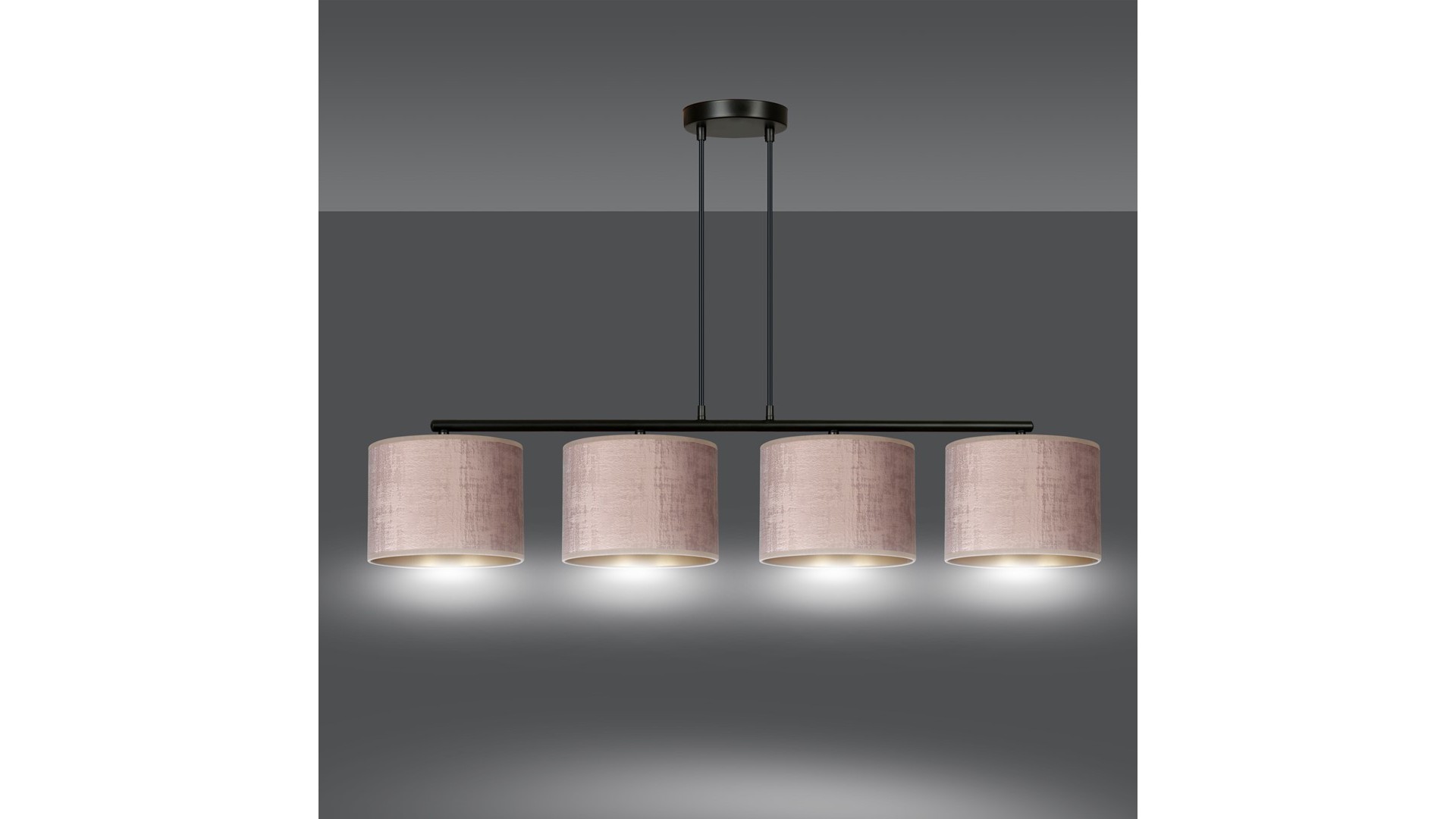 LAMPA WISZĄCA HILDE 4 CZARNA RÓŻOWA EMIBIG