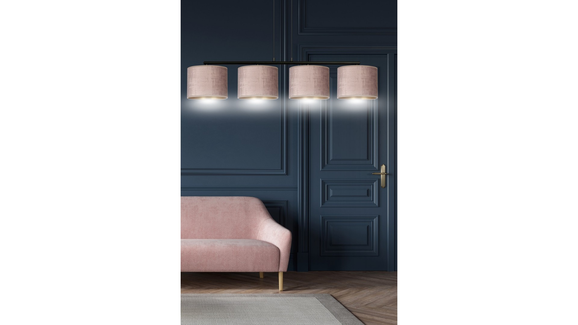 LAMPA WISZĄCA HILDE 4 CZARNA RÓŻOWA EMIBIG