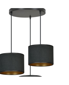 LAMPA WISZĄCA HILDE 3 CZARNA PREMIUM CZARNA EMIBIG