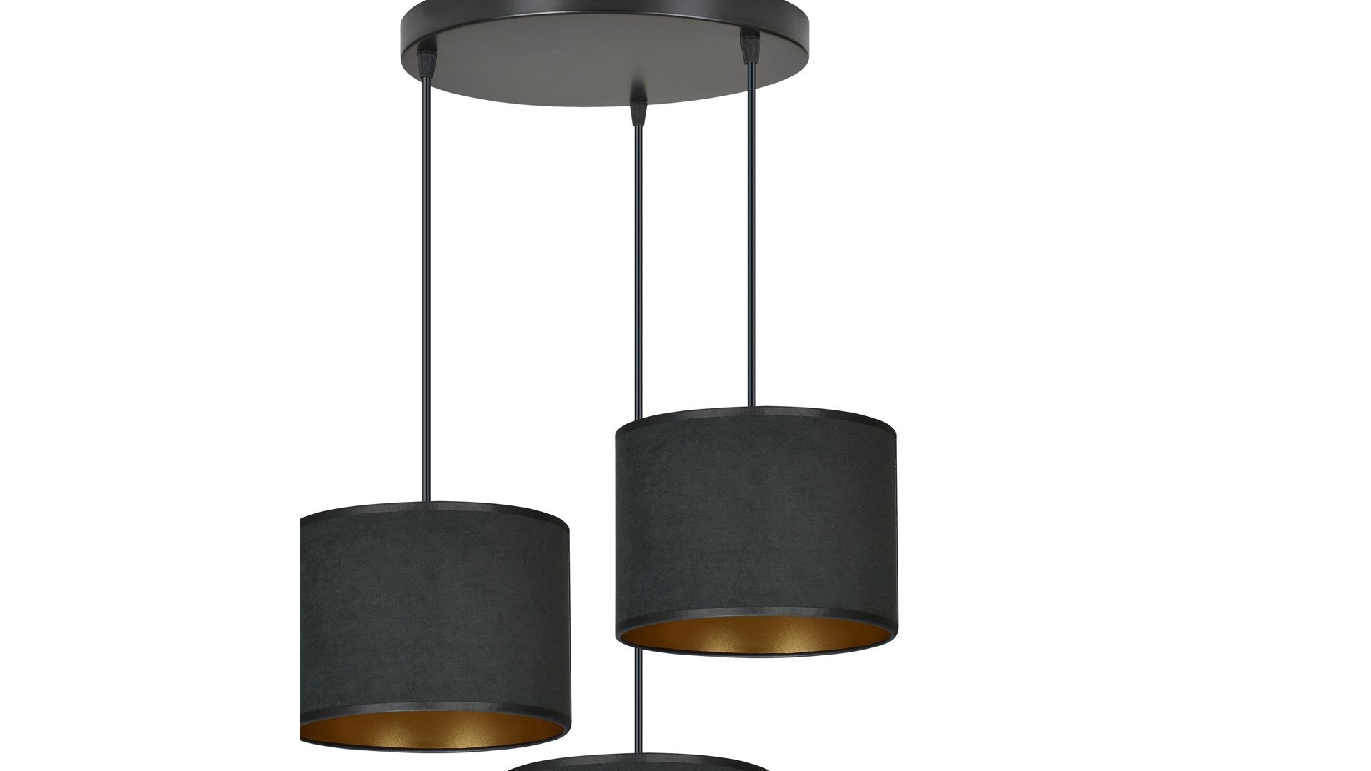 LAMPA WISZĄCA HILDE 3 CZARNA PREMIUM CZARNA EMIBIG