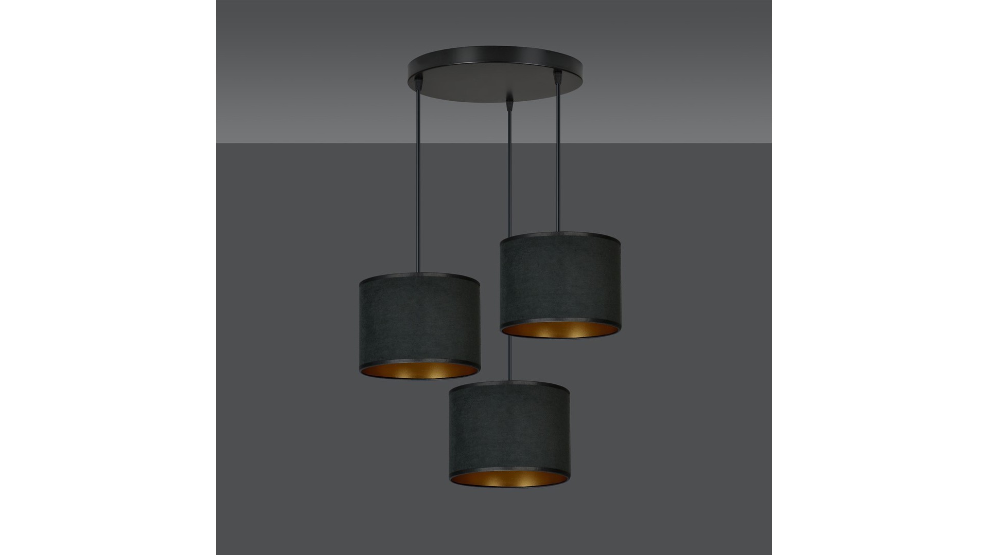 LAMPA WISZĄCA HILDE 3 CZARNA PREMIUM CZARNA EMIBIG
