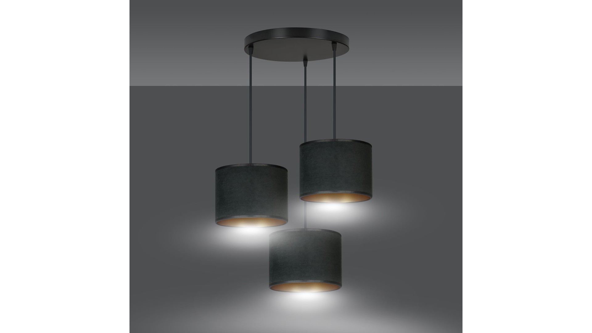 LAMPA WISZĄCA HILDE 3 CZARNA PREMIUM CZARNA EMIBIG
