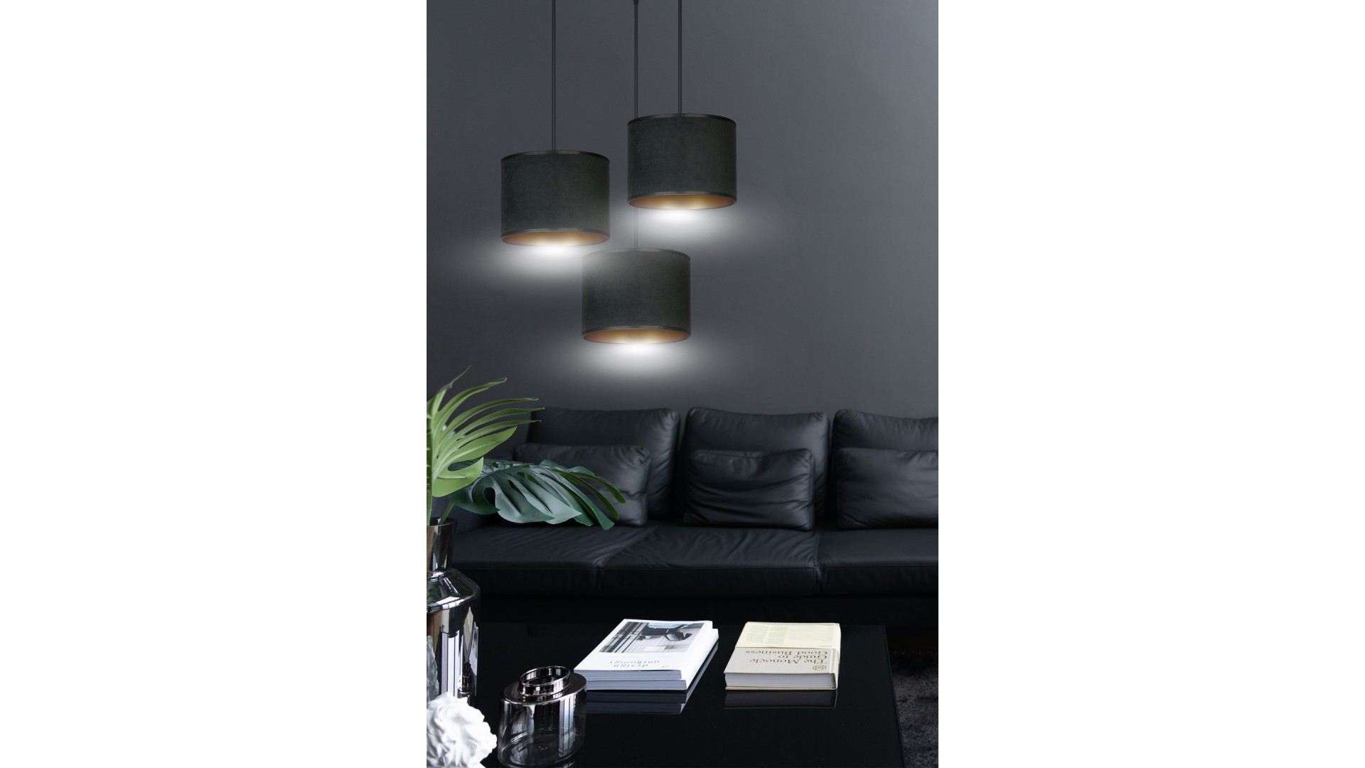 LAMPA WISZĄCA HILDE 3 CZARNA PREMIUM CZARNA EMIBIG