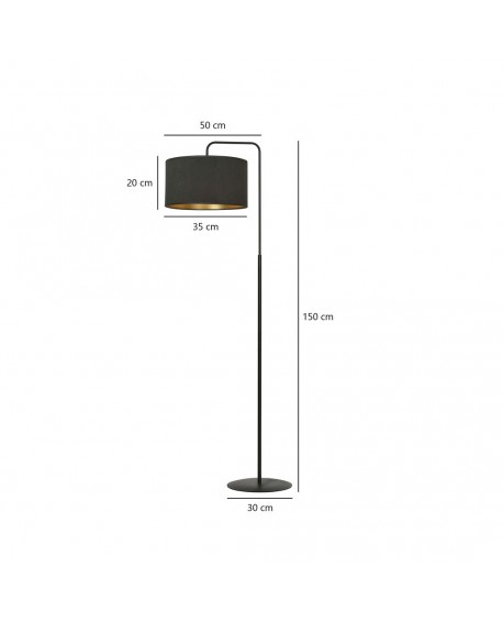 LAMPA PODŁOGOWA STOJĄCA HILDE LP1 BL CZARNA EMIBIG