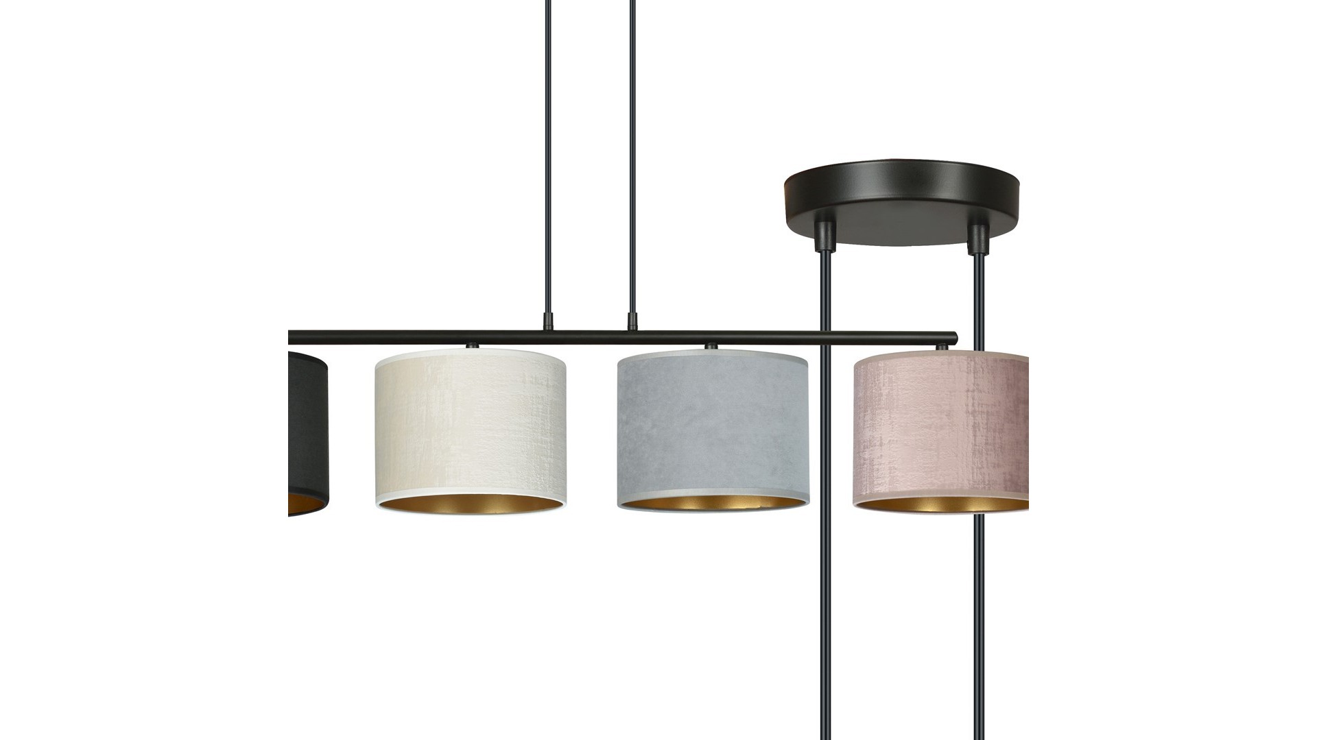 LAMPA WISZĄCA HILDE 4 CZARNA MIX EMIBIG