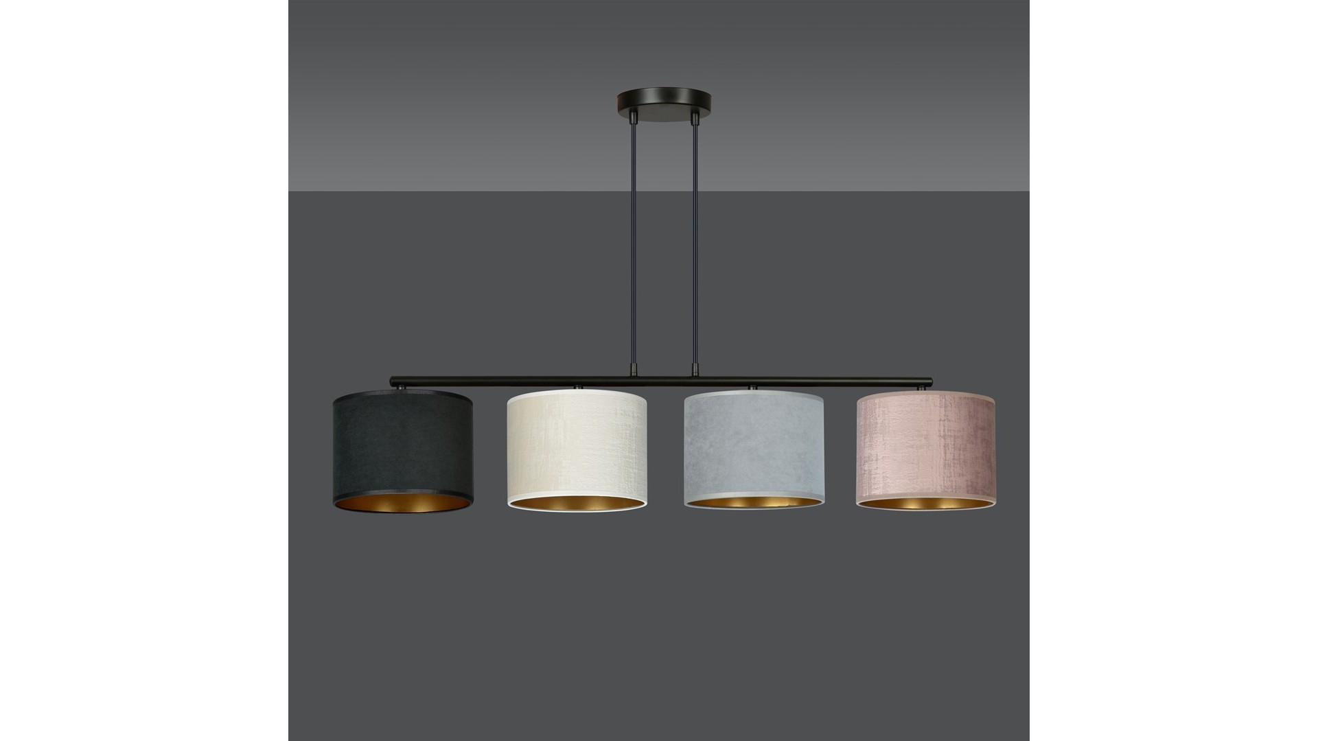 LAMPA WISZĄCA HILDE 4 CZARNA MIX EMIBIG