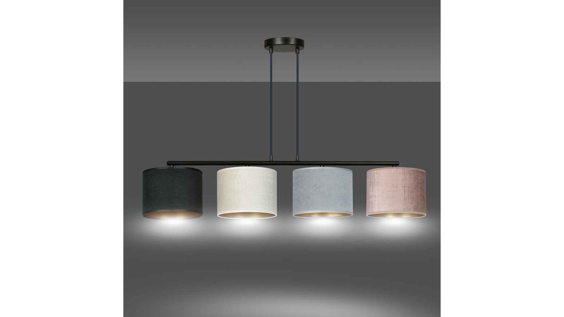 LAMPA WISZĄCA HILDE 4 CZARNA MIX EMIBIG