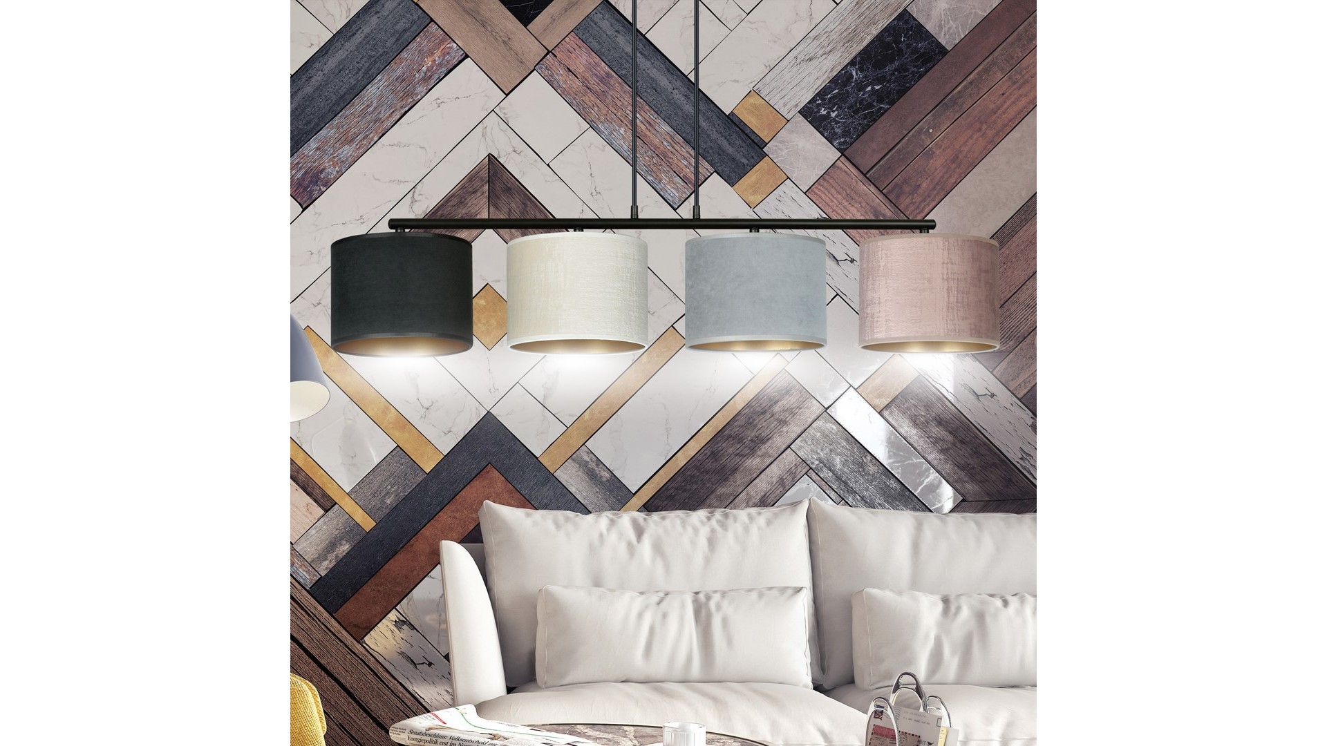 LAMPA WISZĄCA HILDE 4 CZARNA MIX EMIBIG