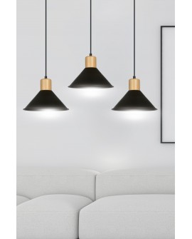 LAMPA WISZĄCA ROWEN 3 CZARNA EMIBIG