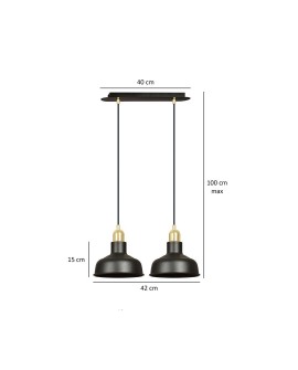 LAMPA WISZĄCA IBOR 2 CZARNA EMIBIG