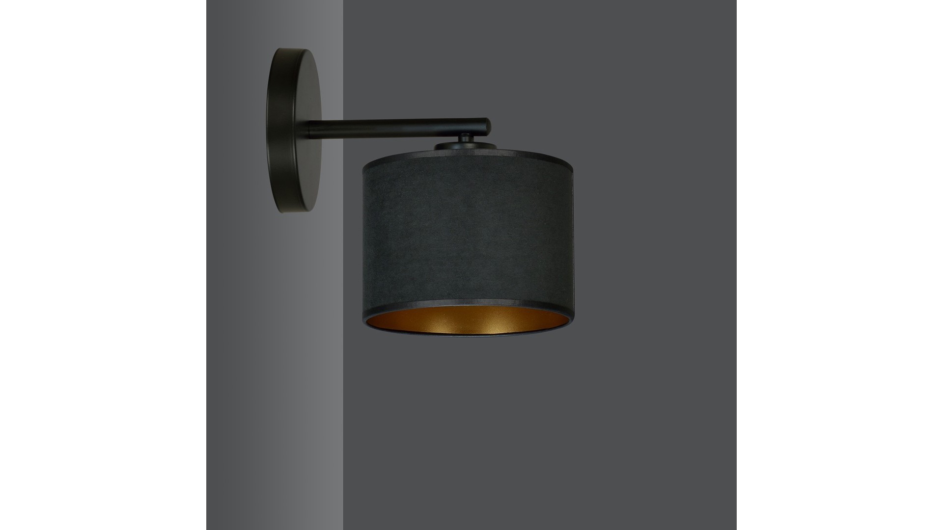 KINKIET LAMPA ŚCIENNA HILDE K1 BL CZARNA EMIBIG