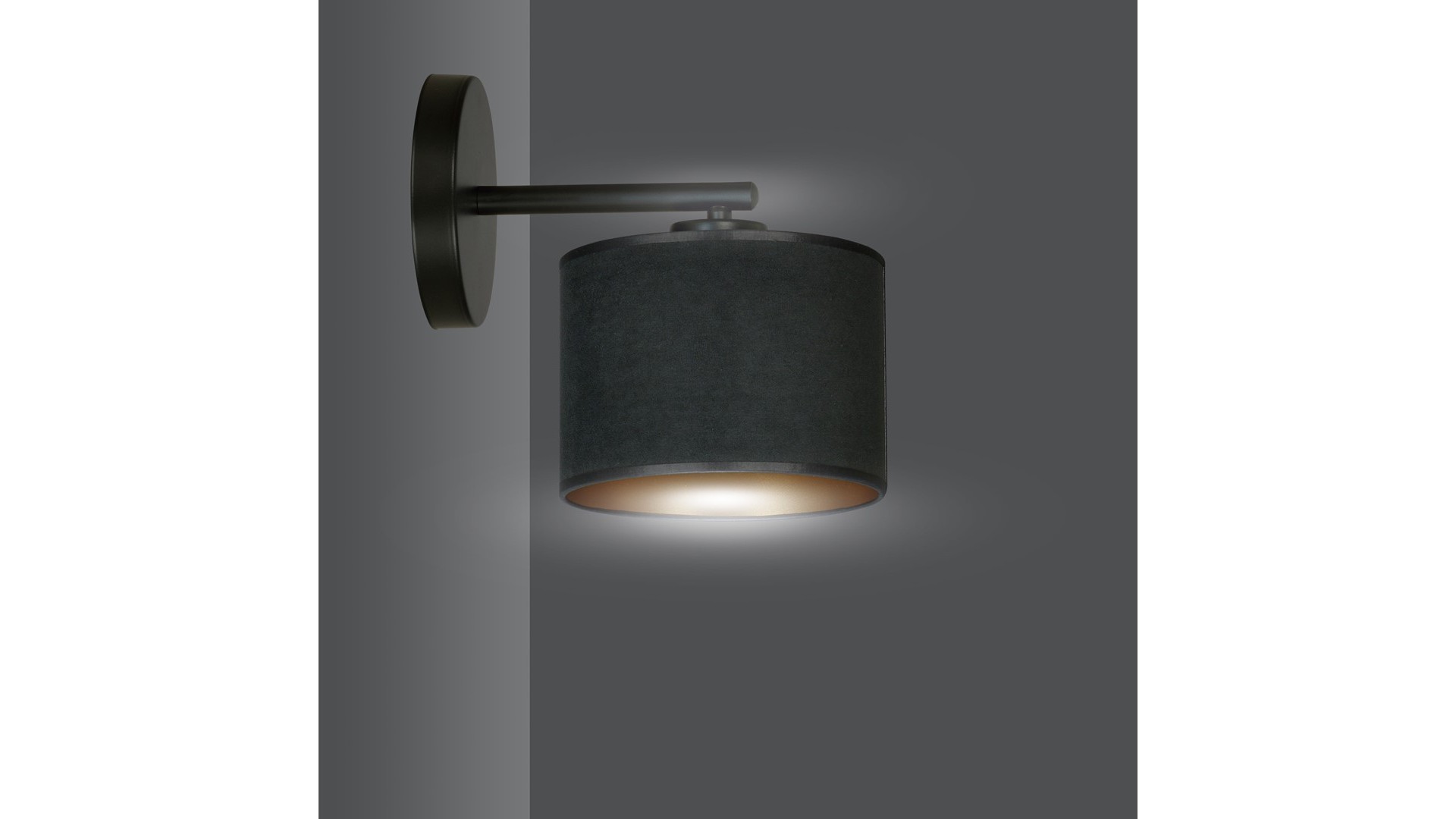 KINKIET LAMPA ŚCIENNA HILDE K1 BL CZARNA EMIBIG