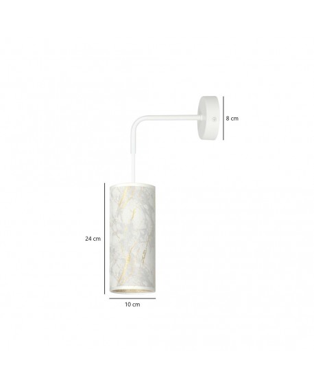 KINKIET LAMPA ŚCIENNA KARLI K1 WH MARBLE BIAŁA EMIBIG