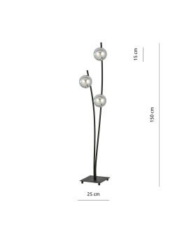 LAMPA PODŁOGOWA STOJĄCA HUNTER LP3 CZARNA/GRAFIT EMIBIG