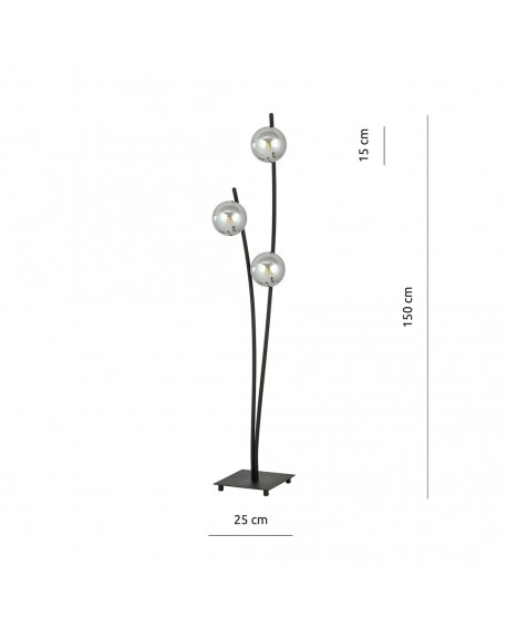 LAMPA PODŁOGOWA STOJĄCA HUNTER LP3 CZARNA/GRAFIT EMIBIG