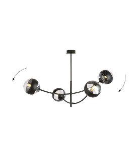 LAMPA SUFITOWA HUNTER 4-PUNKTOWA CZARNA/STRIPE EMIBIG