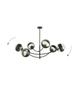 LAMPA SUFITOWA HUNTER 6-PUNKTOWA CZARNA/STRIPE EMIBIG