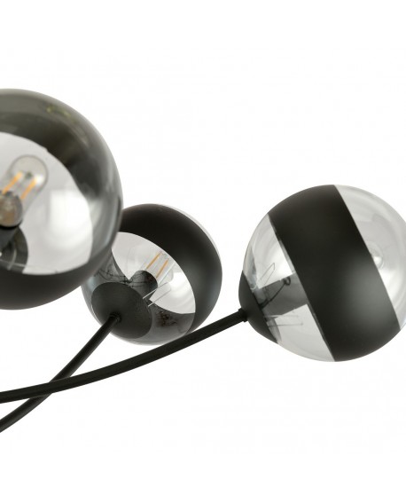 LAMPA SUFITOWA HUNTER 6-PUNKTOWA CZARNA/STRIPE EMIBIG