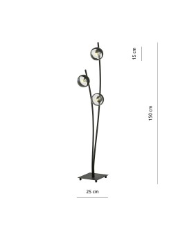 LAMPA PODŁOGOWA STOJĄCA HUNTER LP3 CZARNA/STRIPE EMIBIG