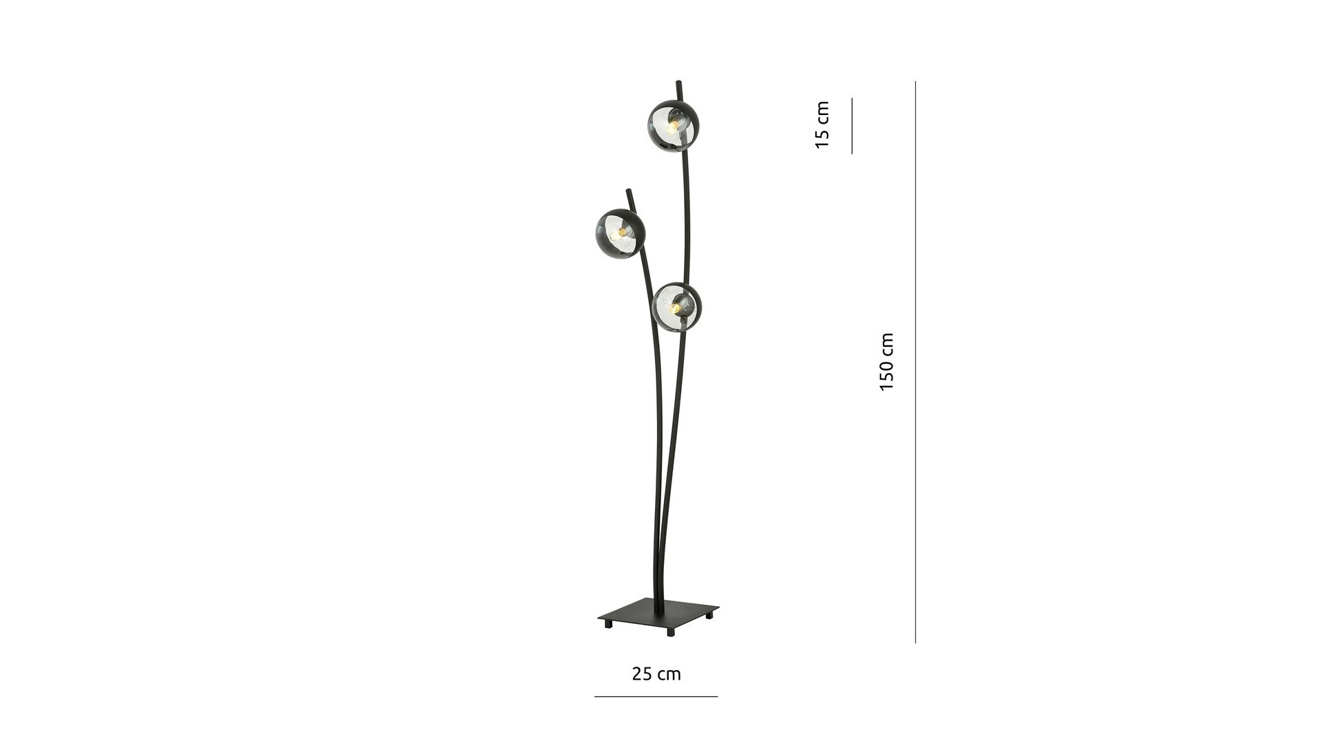 LAMPA PODŁOGOWA STOJĄCA HUNTER LP3 CZARNA/STRIPE EMIBIG