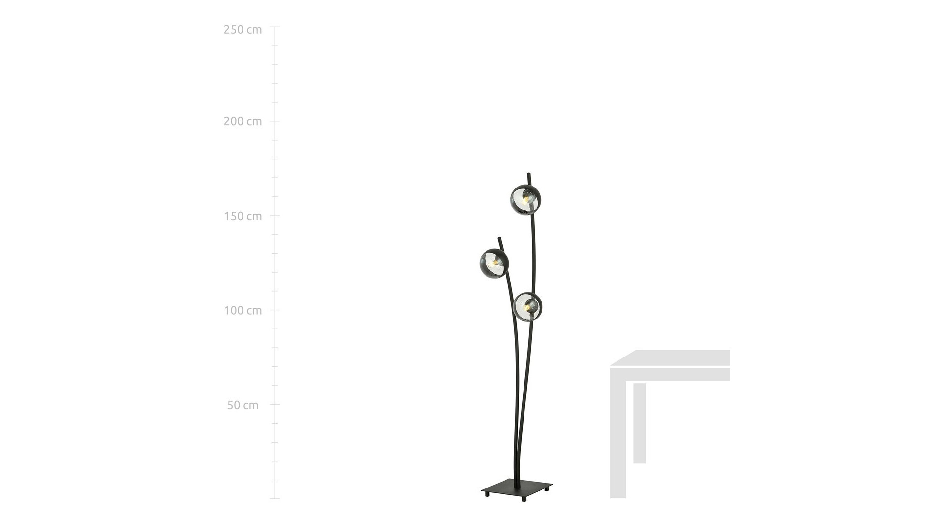 LAMPA PODŁOGOWA STOJĄCA HUNTER LP3 CZARNA/STRIPE EMIBIG