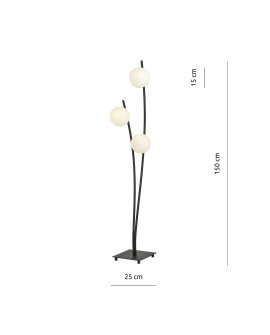 LAMPA PODŁOGOWA STOJĄCA HUNTER LP3 CZARNA/BIAŁE KULE EMIBIG