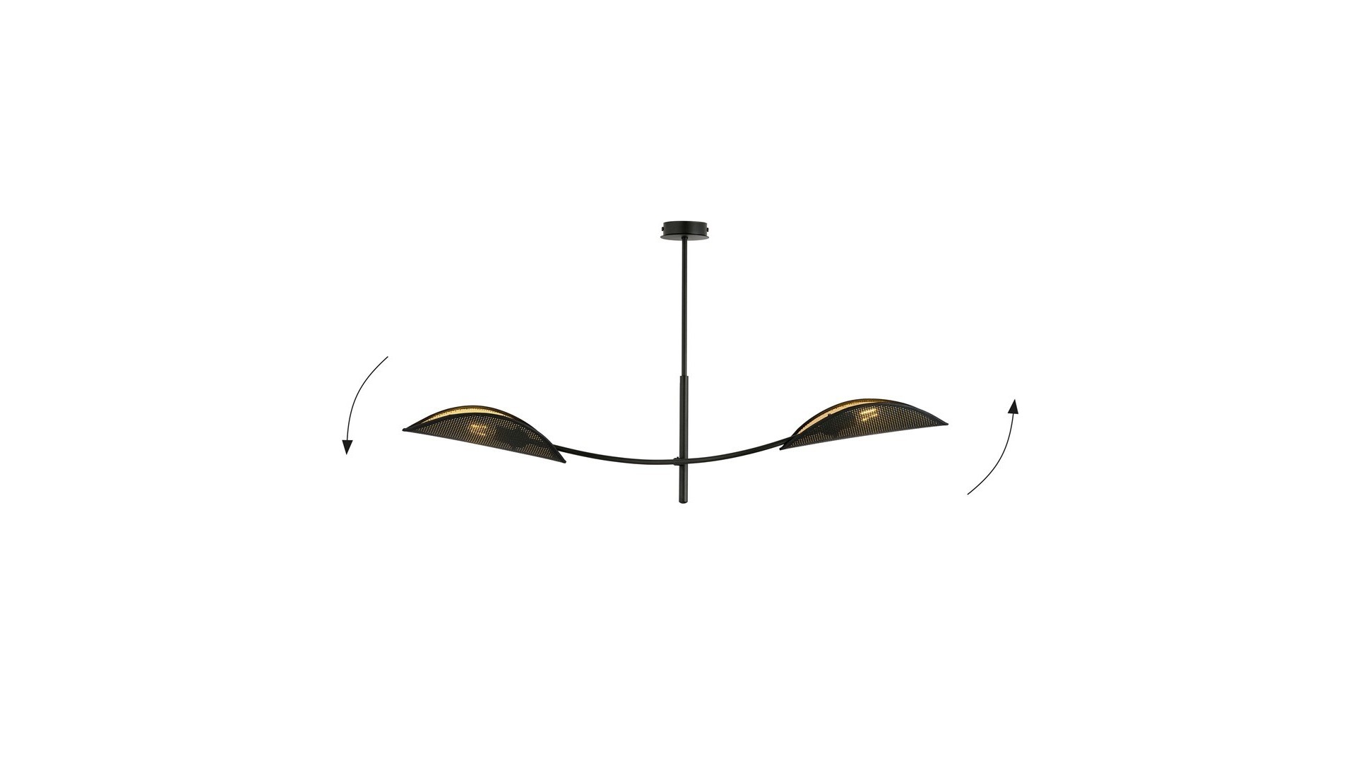 LAMPA SUFITOWA LOTUS 2-PUNKTOWA CZARNA/ZŁOTA EMIBIG