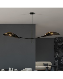 LAMPA SUFITOWA LOTUS 2-PUNKTOWA CZARNA/ZŁOTA EMIBIG