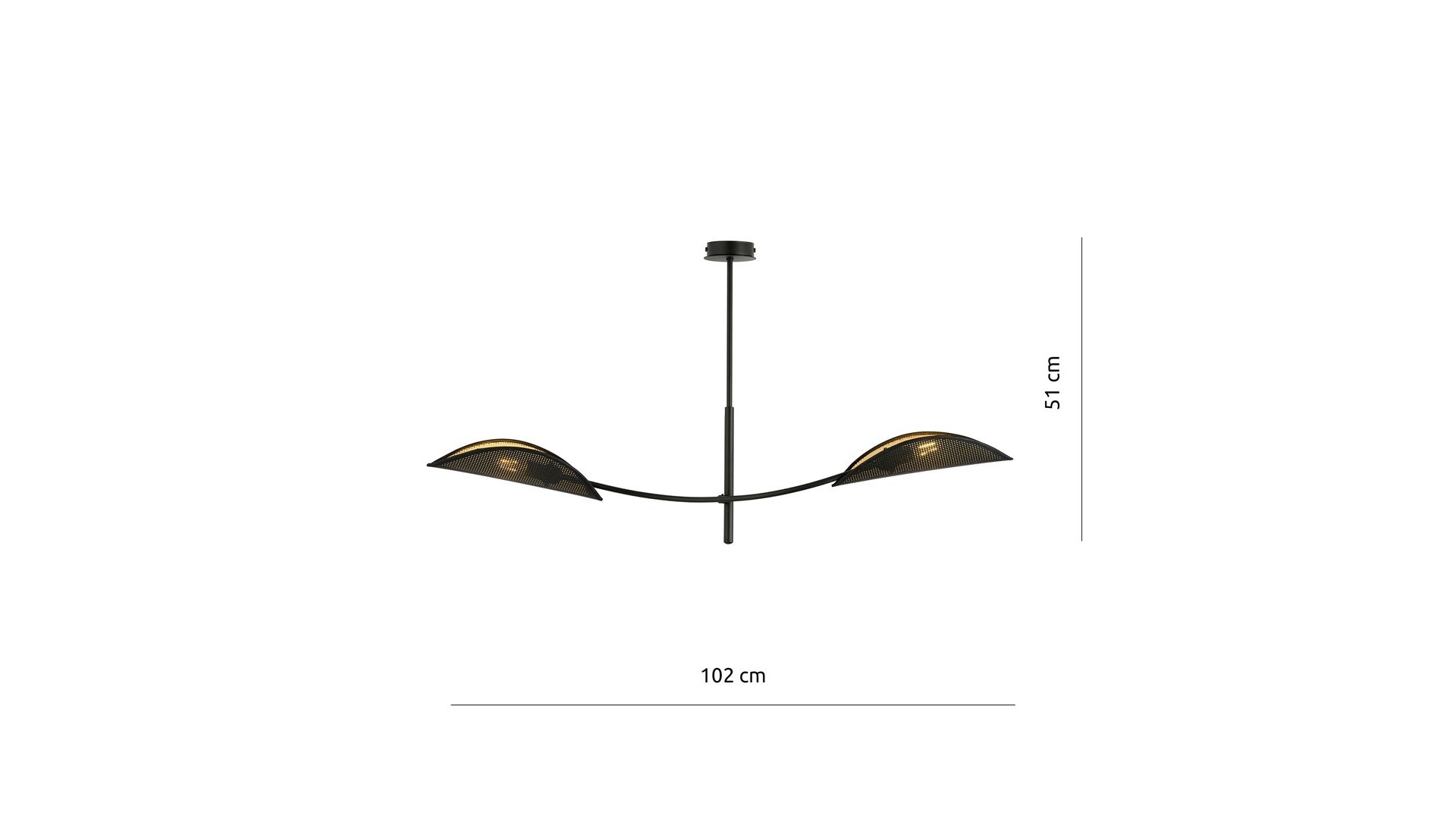LAMPA SUFITOWA LOTUS 2-PUNKTOWA CZARNA/ZŁOTA EMIBIG