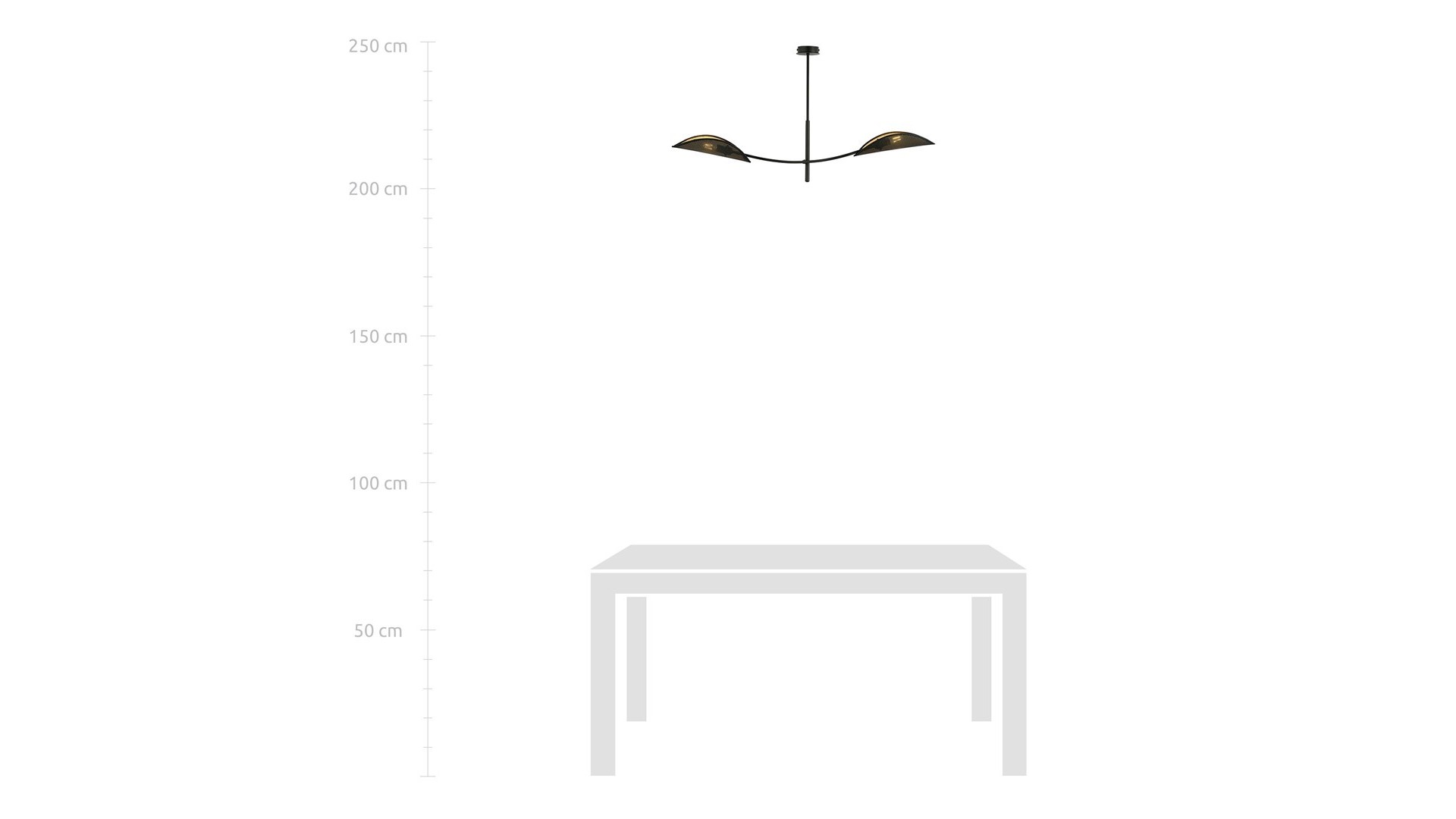 LAMPA SUFITOWA LOTUS 2-PUNKTOWA CZARNA/ZŁOTA EMIBIG