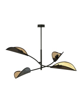 LAMPA SUFITOWA LOTUS 4-PUNKTOWA CZARNA/ZŁOTA EMIBIG