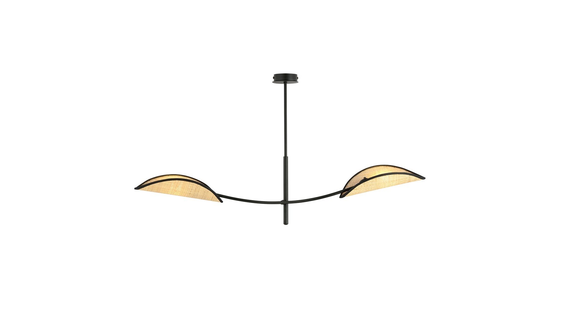 LAMPA SUFITOWA LOTUS 2-PUNKTOWA CZARNA/RATTANOWA EMIBIG