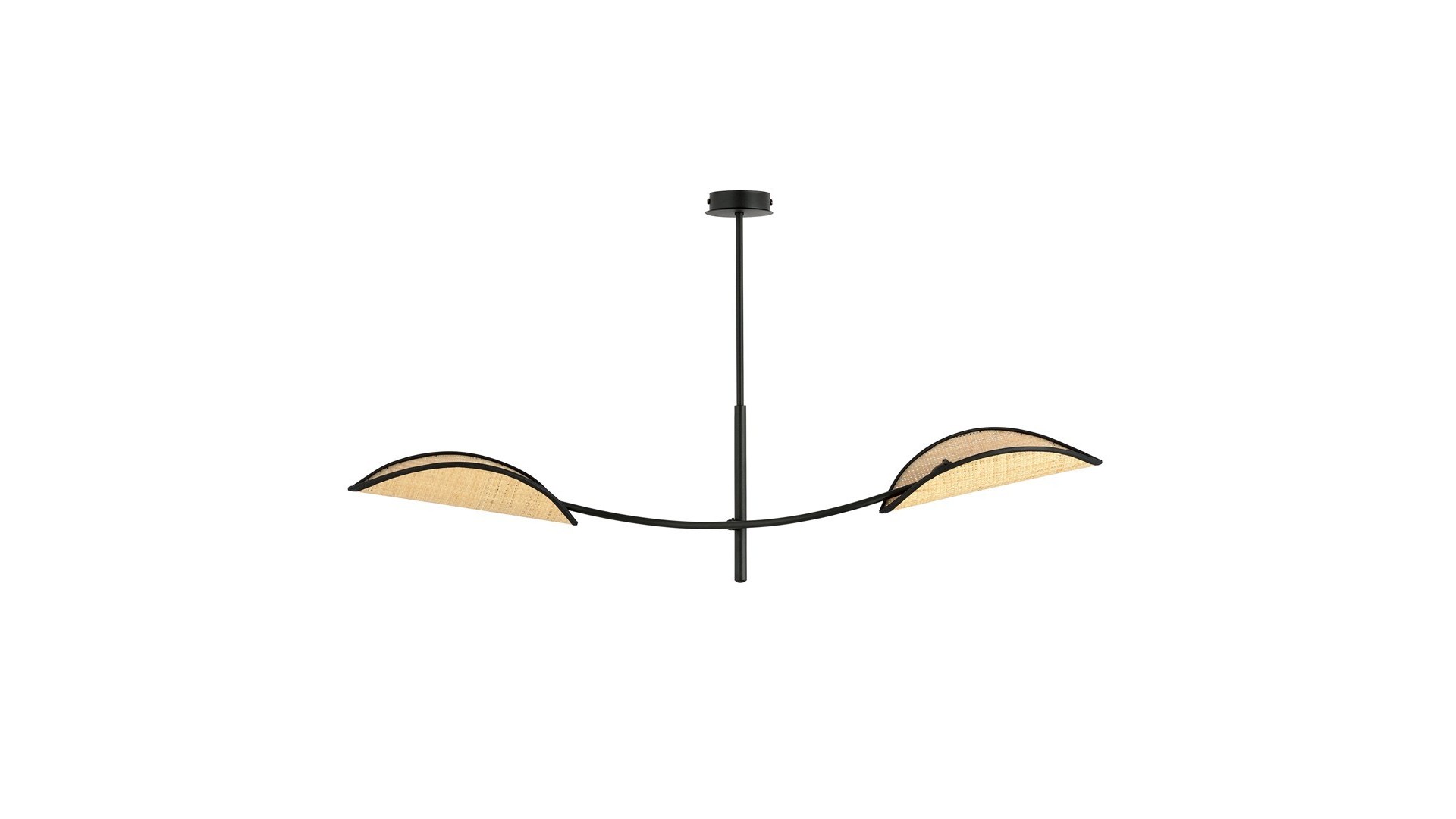LAMPA SUFITOWA LOTUS 2-PUNKTOWA CZARNA/RATTANOWA EMIBIG