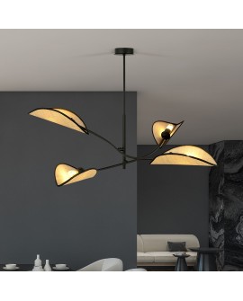 LAMPA SUFITOWA LOTUS 4-PUNKTOWA CZARNA/RATTANOWA EMIBIG