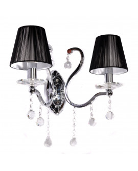 LAMPA ŚCIENNA KINKIET KRYSZTAŁOWY CZARNY BELLISICA W2
