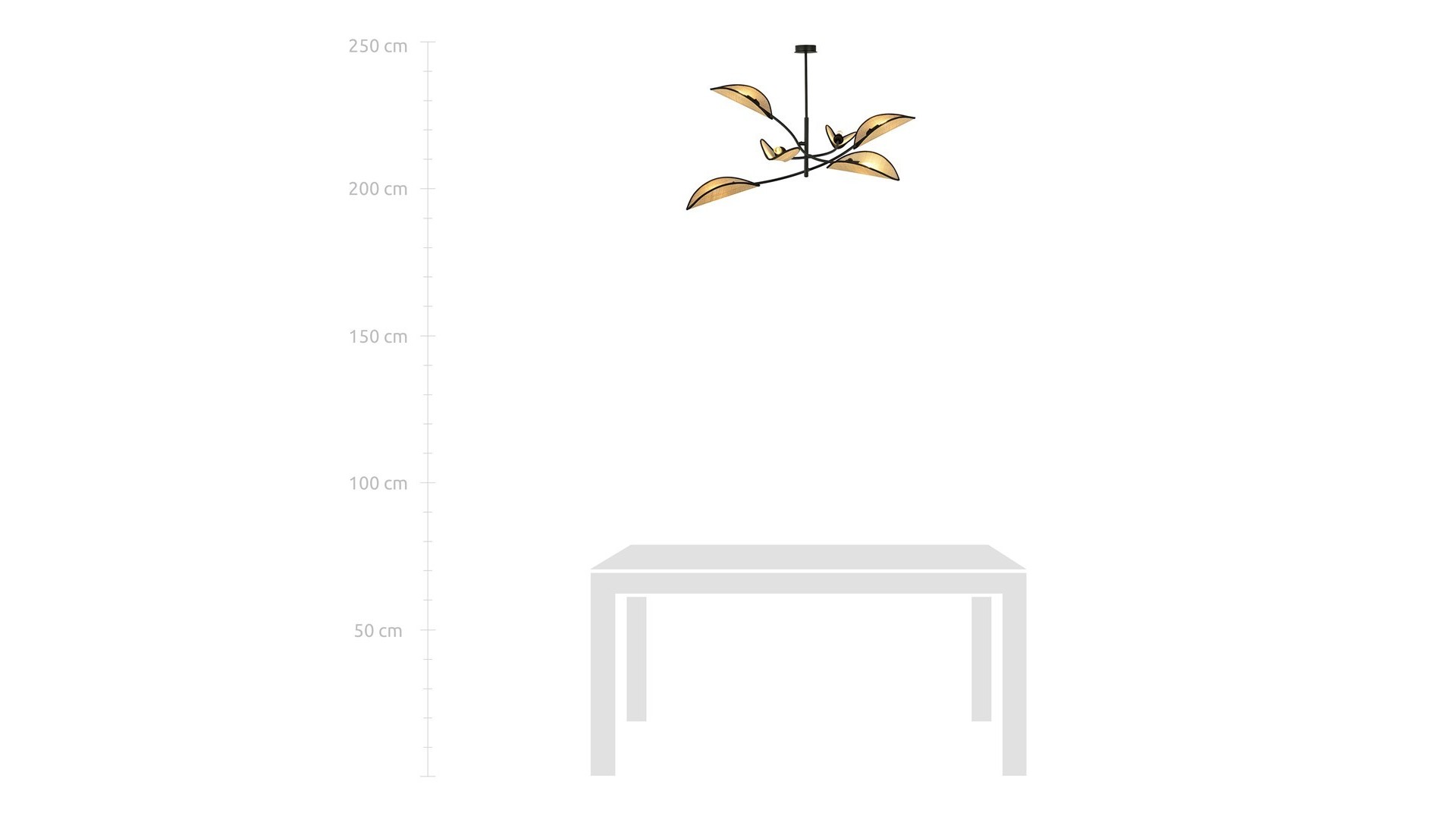 LAMPA SUFITOWA LOTUS 6-PUNKTOWA CZARNA/RATTANOWA EMIBIG