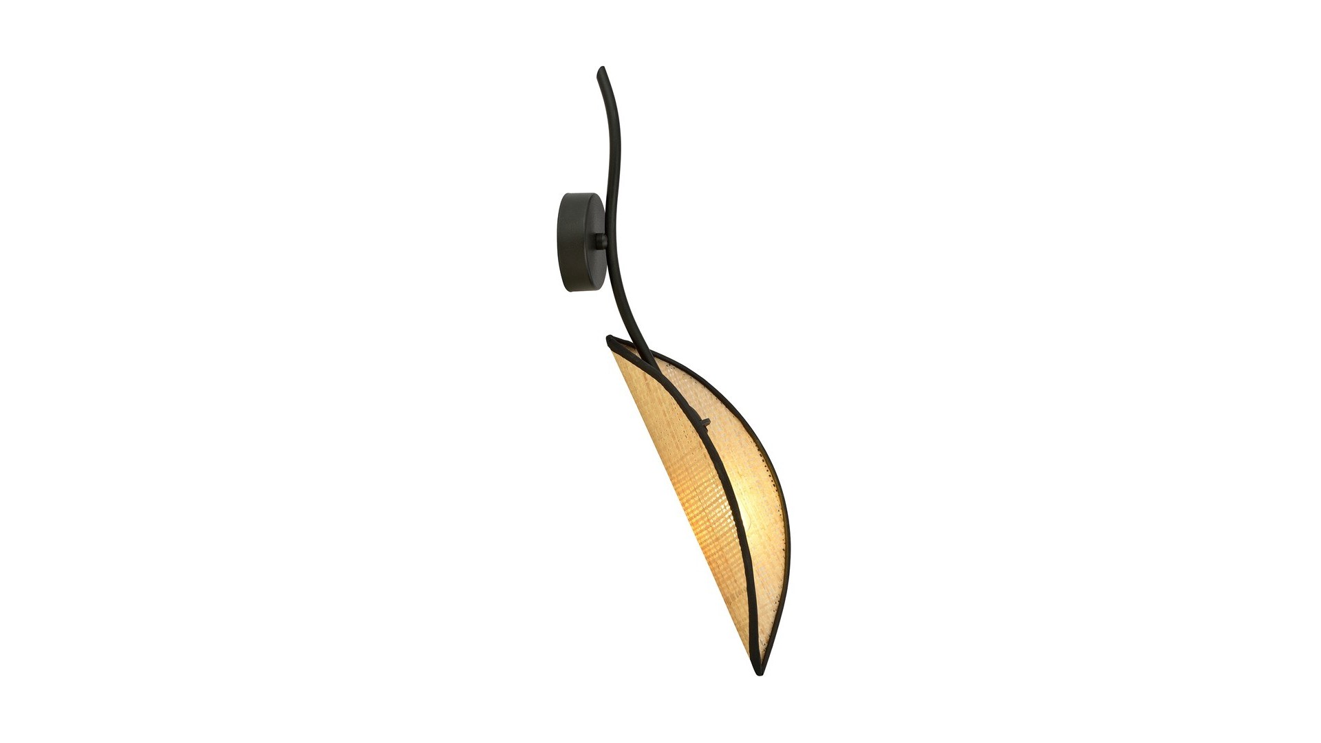KINKIET LAMPA ŚCIENNA LOTUS K1 CZARNA/RATTANOWA EMIBIG