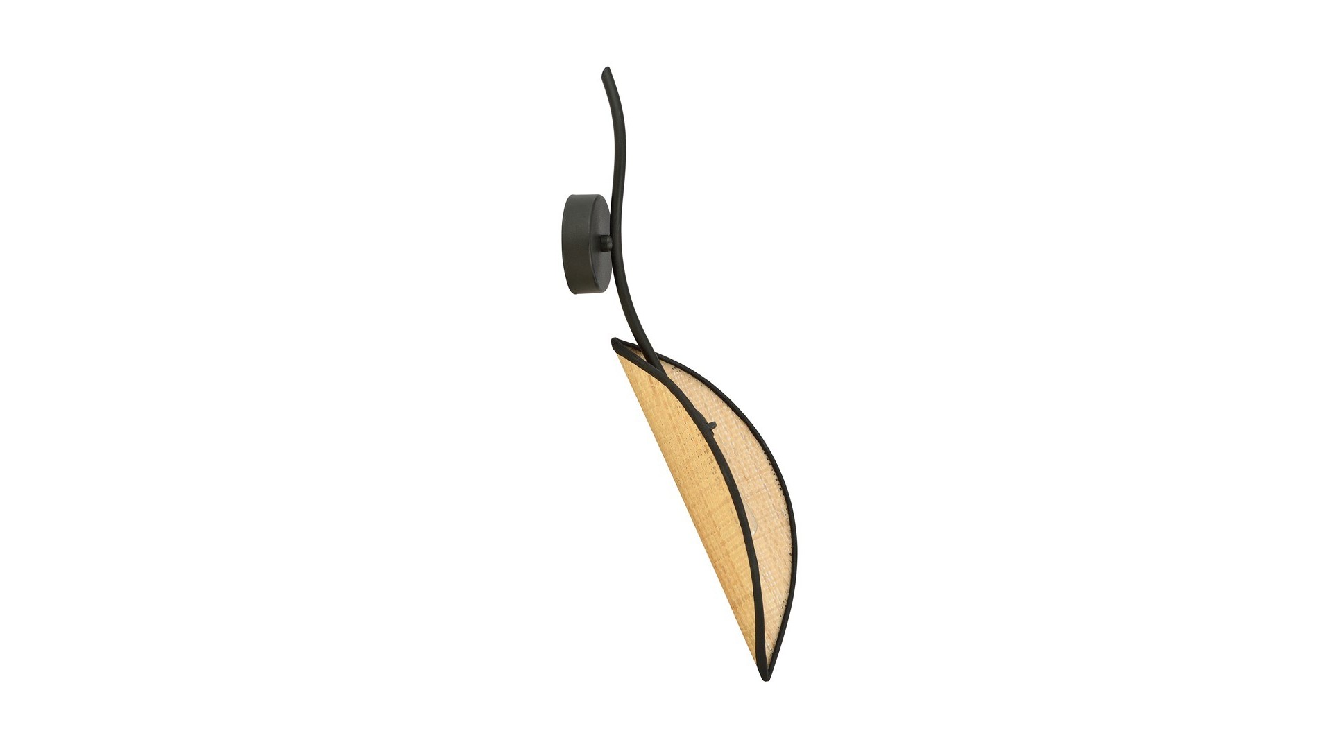 KINKIET LAMPA ŚCIENNA LOTUS K1 CZARNA/RATTANOWA EMIBIG