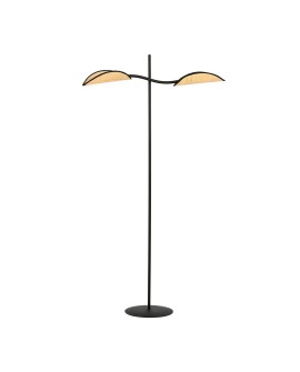 LAMPA PODŁOGOWA STOJĄCA LOTUS LP2 CZARNA/RATTANOWA EMIBIG