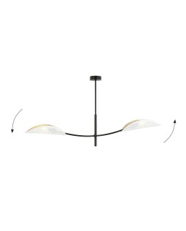 LAMPA SUFITOWA LOTUS 2-PUNKTOWA BIAŁA/ZŁOTA EMIBIG