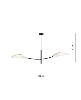 LAMPA SUFITOWA LOTUS 2-PUNKTOWA BIAŁA/ZŁOTA EMIBIG