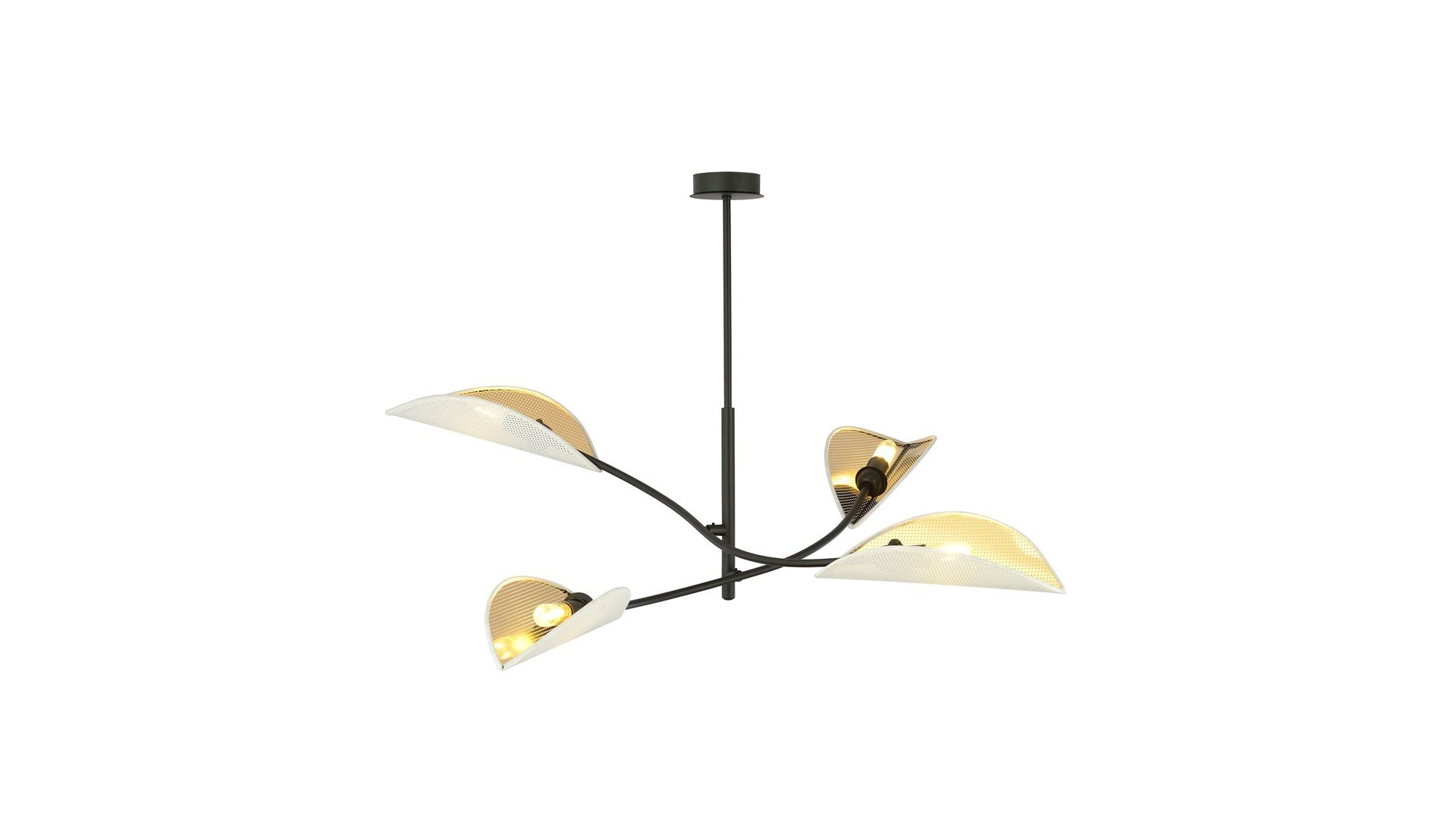LAMPA SUFITOWA LOTUS 4-PUNKTOWA BIAŁA/ZŁOTA EMIBIG