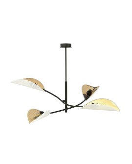 LAMPA SUFITOWA LOTUS 4-PUNKTOWA BIAŁA/ZŁOTA EMIBIG