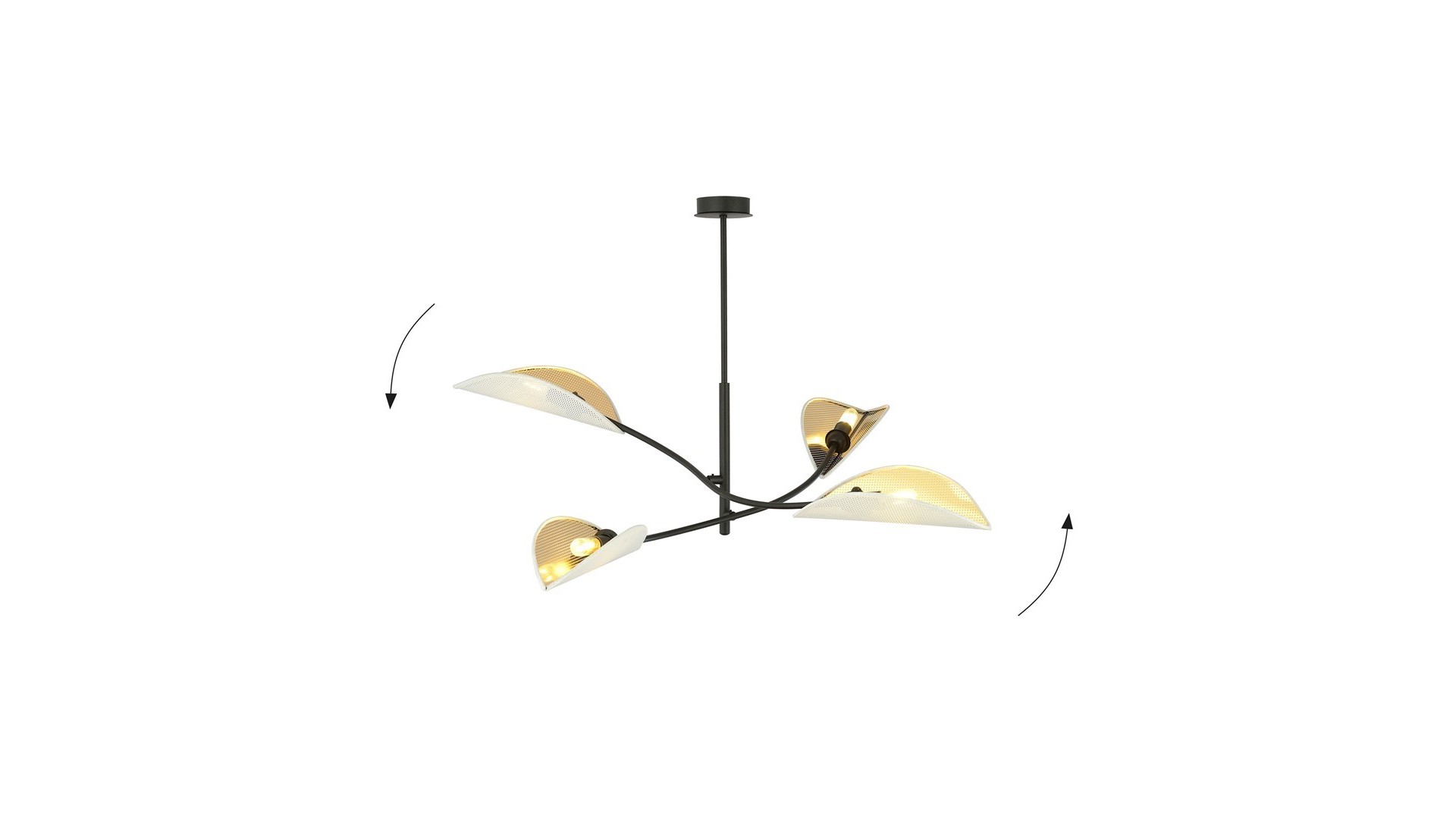 LAMPA SUFITOWA LOTUS 4-PUNKTOWA BIAŁA/ZŁOTA EMIBIG