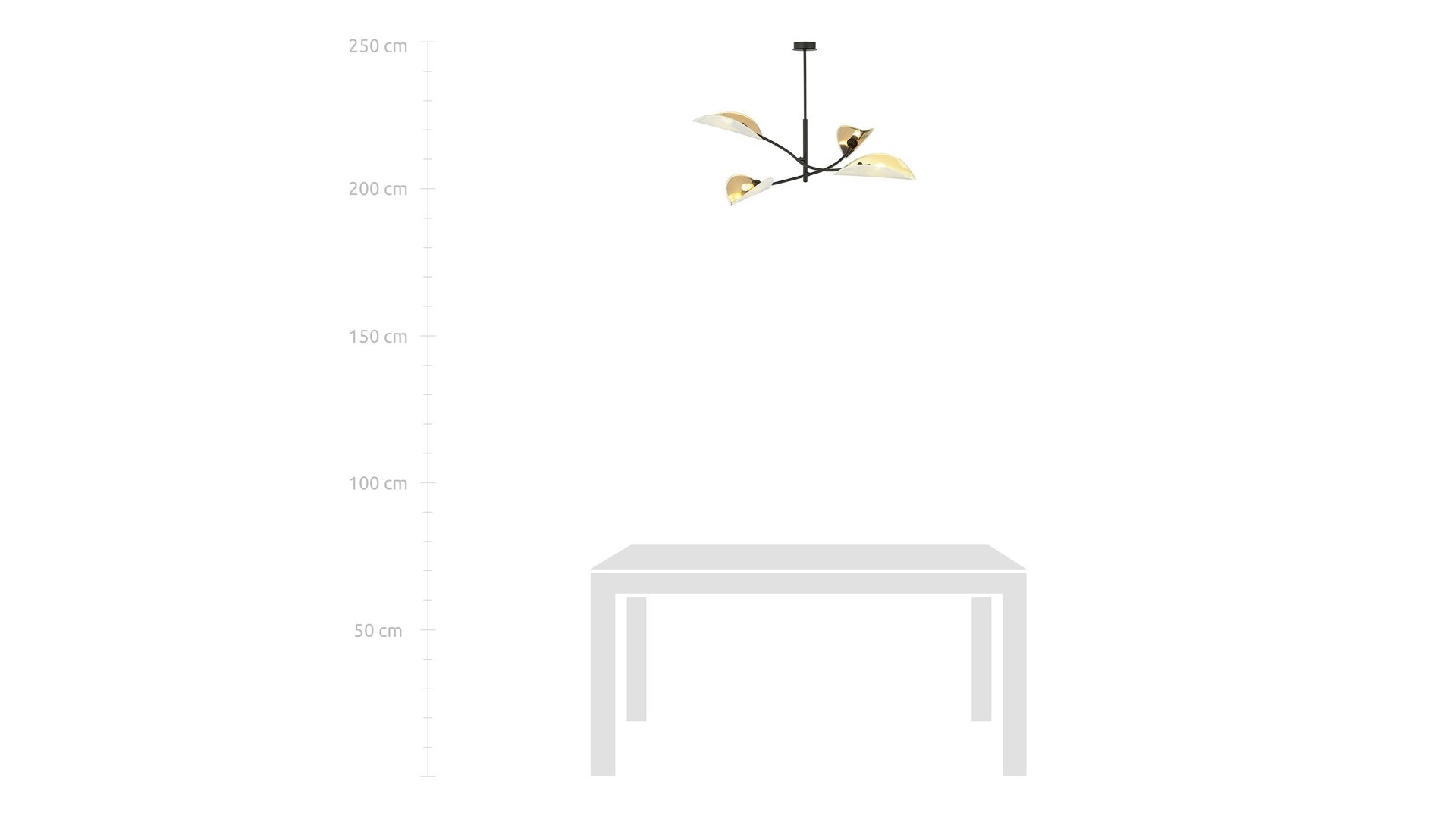 LAMPA SUFITOWA LOTUS 4-PUNKTOWA BIAŁA/ZŁOTA EMIBIG