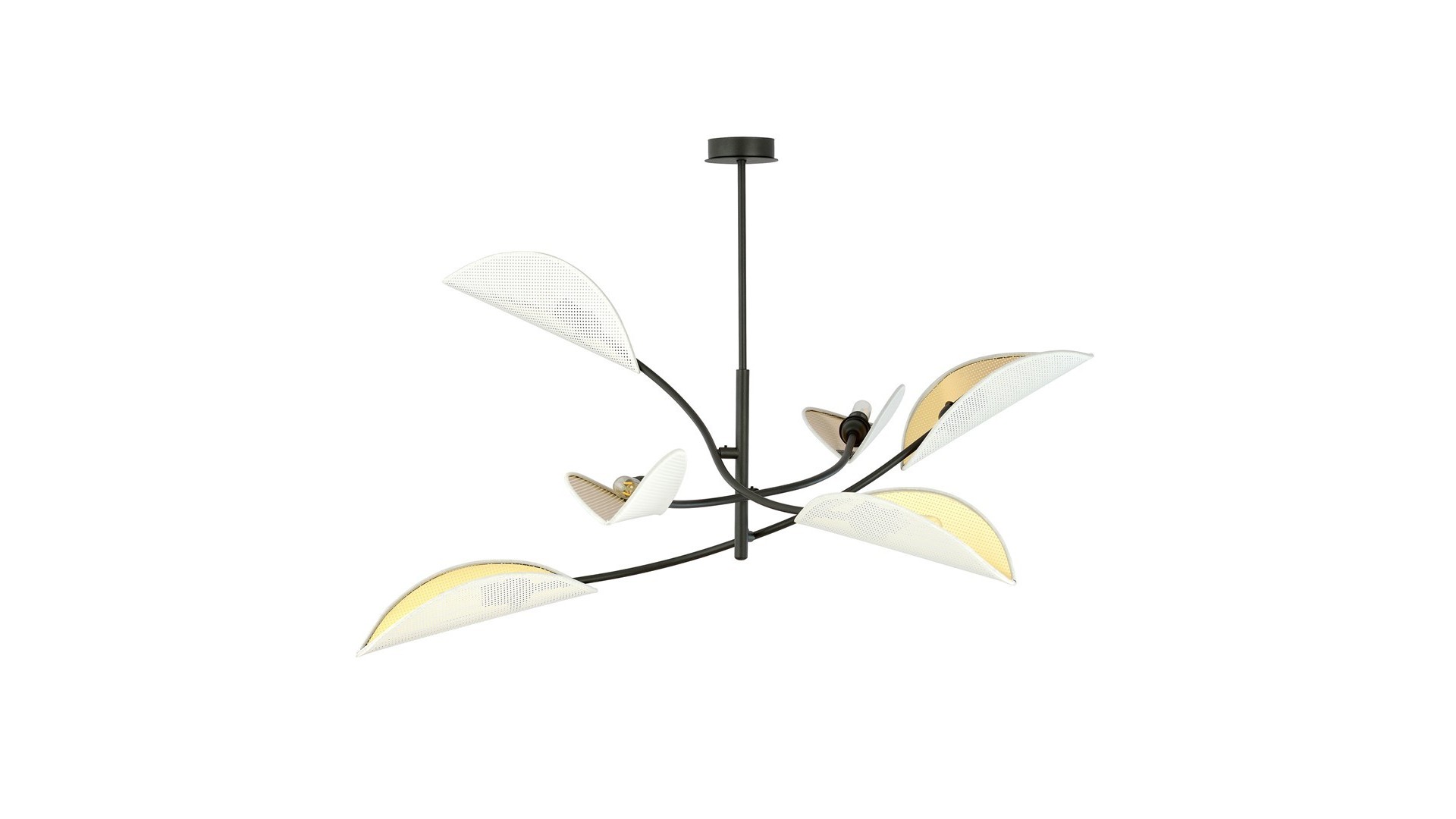 LAMPA SUFITOWA LOTUS 6-PUNKTOWA BIAŁA/ZŁOTA EMIBIG
